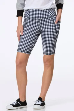 Cato Gingham Biker Shorts><noscript><img width=