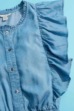 Cato Girls Chambray Ruffled Top><noscript><img width=