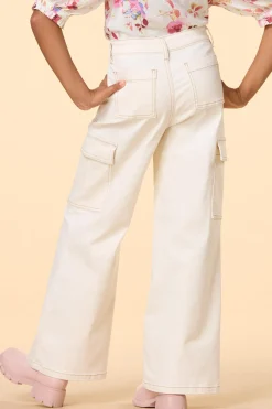 Cato Girls Contrast Wide Leg Twill Pants><noscript><img width=