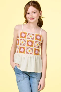 Cato Girls Crochet Babydoll Tank> Tops & Jackets