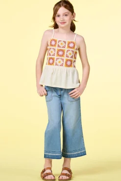 Cato Girls Crochet Babydoll Tank><noscript><img width=