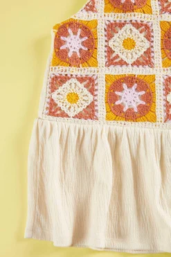 Cato Girls Crochet Babydoll Tank><noscript><img width=