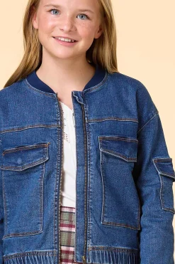 Cato Girls Denim Bomber Jacket><noscript><img width=