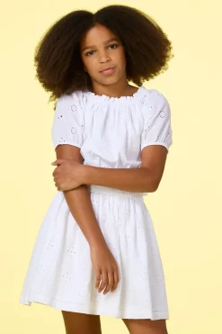 Cato Girls Eyelet Puff Sleeve Top> Tops & Jackets