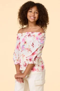 Cato Girls Floral Poet Top> Tops & Jackets