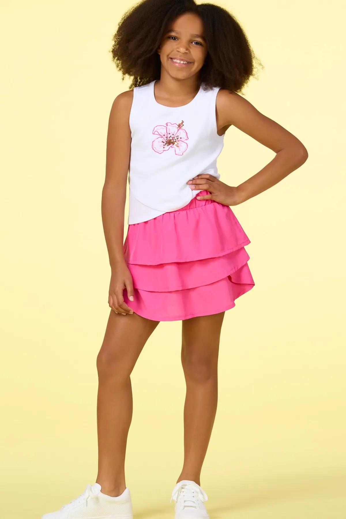 Cato Girls Floral Sequin Tank> Tops & Jackets