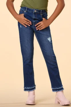 Cato Girls Frayed Straight Leg Jeans><noscript><img width=