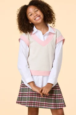 Cato Girls Layered Poplin Sweater> Tops & Jackets
