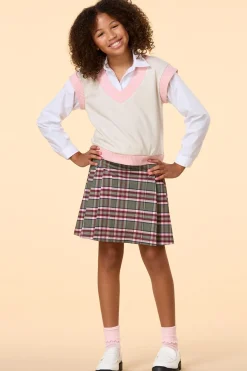 Cato Girls Layered Poplin Sweater><noscript><img width=