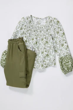 Cato Girls Olive Paperbag Pants><noscript><img width=
