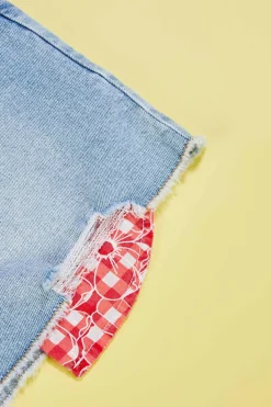 Cato Girls Peek A Boo Print Denim Shorts><noscript><img width=