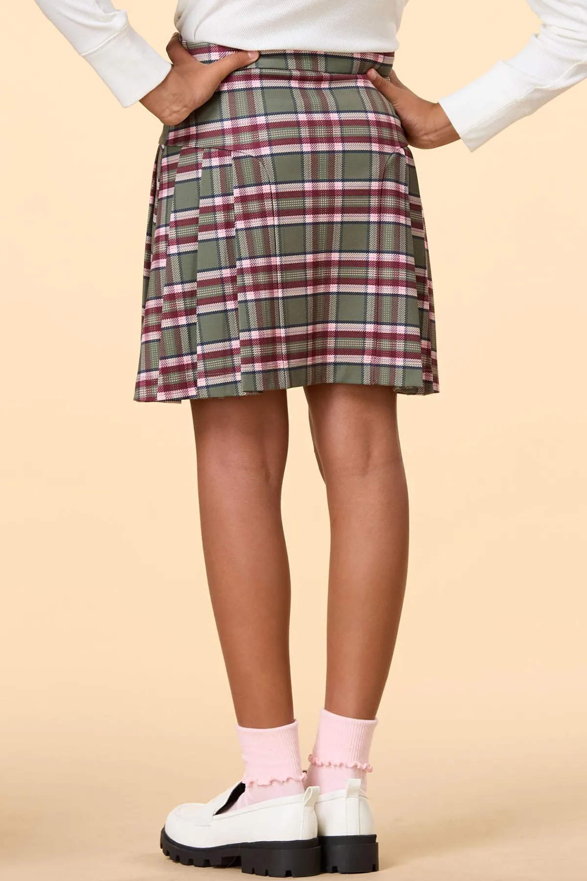 Cato Girls Plaid Ponte Skirt> Bottoms