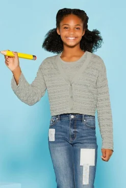 Cato Girls Pointelle Cardi> Tops & Jackets