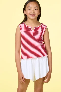 Cato Girls Red And White Stripe Tank> Tops & Jackets
