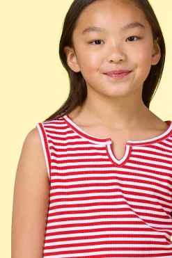 Cato Girls Red And White Stripe Tank><noscript><img width=