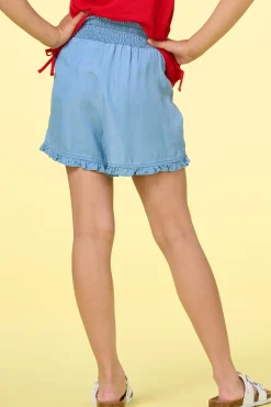 Cato Girls Ruffled Chambray Shorts> Bottoms