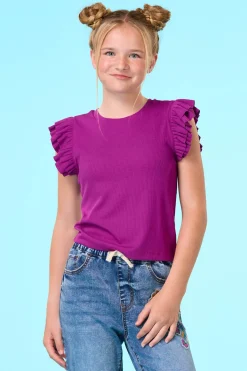 Cato Girls Ruffled Sleeve Top> Tops & Jackets