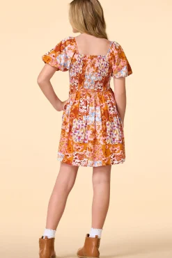 Cato Girls Smocked Patchwork Floral Dress><noscript><img width=