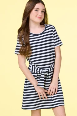 Cato Girls Stripe Tie Waist Dress> Dresses
