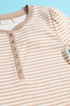 Cato Girls Striped Puff Sleeve Top><noscript><img width=