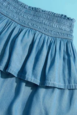 Cato Girls Tiered Chambray Skirt><noscript><img width=