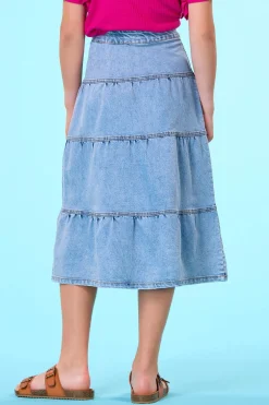 Cato Girls Tiered Denim Skirt> Bottoms