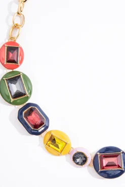 Cato Glass Enamel Oval Chain Necklace><noscript><img width=