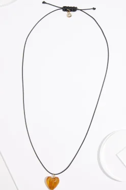 Cato Glass Puffy Heart Adjustable Necklace> Necklaces