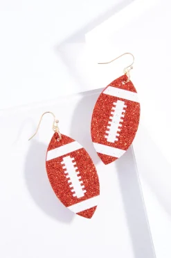 Cato Glitter Football Earrings><noscript><img width=