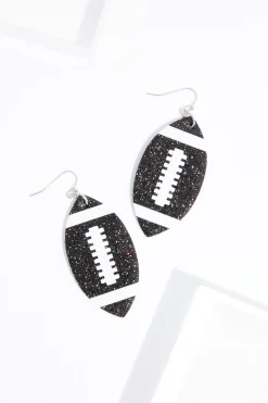 Cato Glitter Football Earrings><noscript><img width=