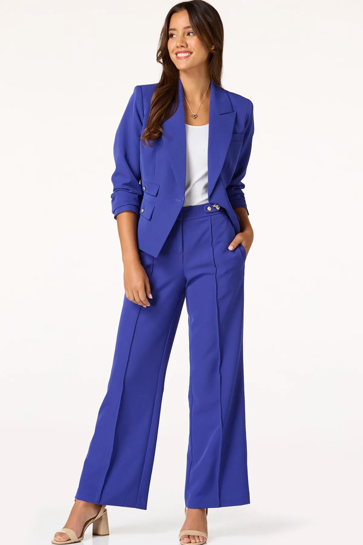 Cato Gold Button Blue Blazer> Suiting|Jackets & Vests