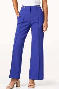 Cato Gold Button Blue Trouser Pants><noscript><img width=