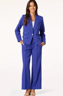 Cato Gold Button Blue Trouser Pants><noscript><img width=
