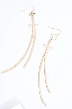 Cato Cross Snake Chain Earrings> Inspirational|Earrings