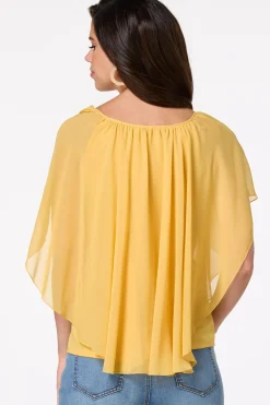 Cato Golden Lattice Capelet> Tops