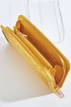 Cato Golden Textured Wallet> Handbags