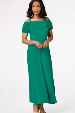 Cato Green Cold Shoulder Maxi Dress> Dresses