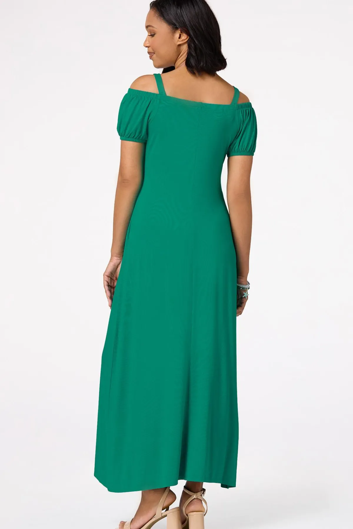 Cato Green Cold Shoulder Maxi Dress> Dresses