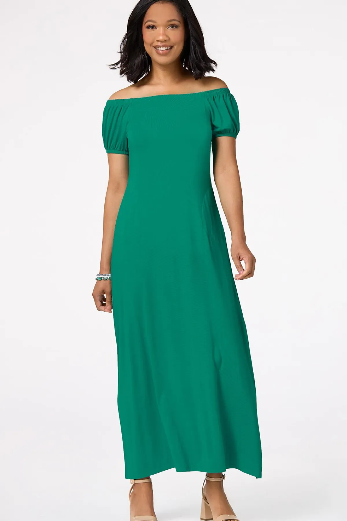 Cato Green Cold Shoulder Maxi Dress> Dresses