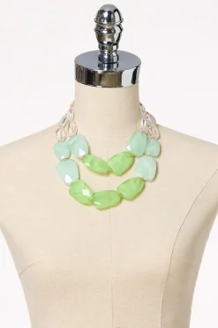 Cato Green Lucite Layered Necklace Set> Sets|Necklaces