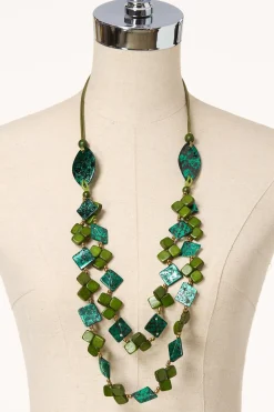 Cato Green Mix Layered Adjustable Necklace> Necklaces