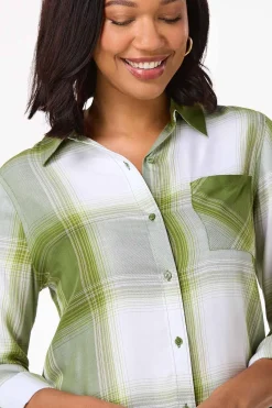 Cato Green Plaid Tunic> Tops