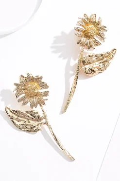 Cato Hammered Sunflower Earrings> Earrings