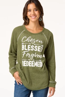 Cato Inspirational Waffle Top> Tops