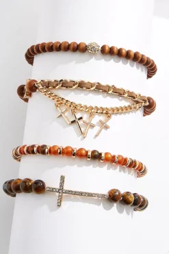 Cato Inspirational Wood Stretch Bracelet Set> Inspirational|Bracelets
