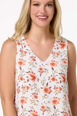 Cato Ivory Floral Layered Tank><noscript><img width=