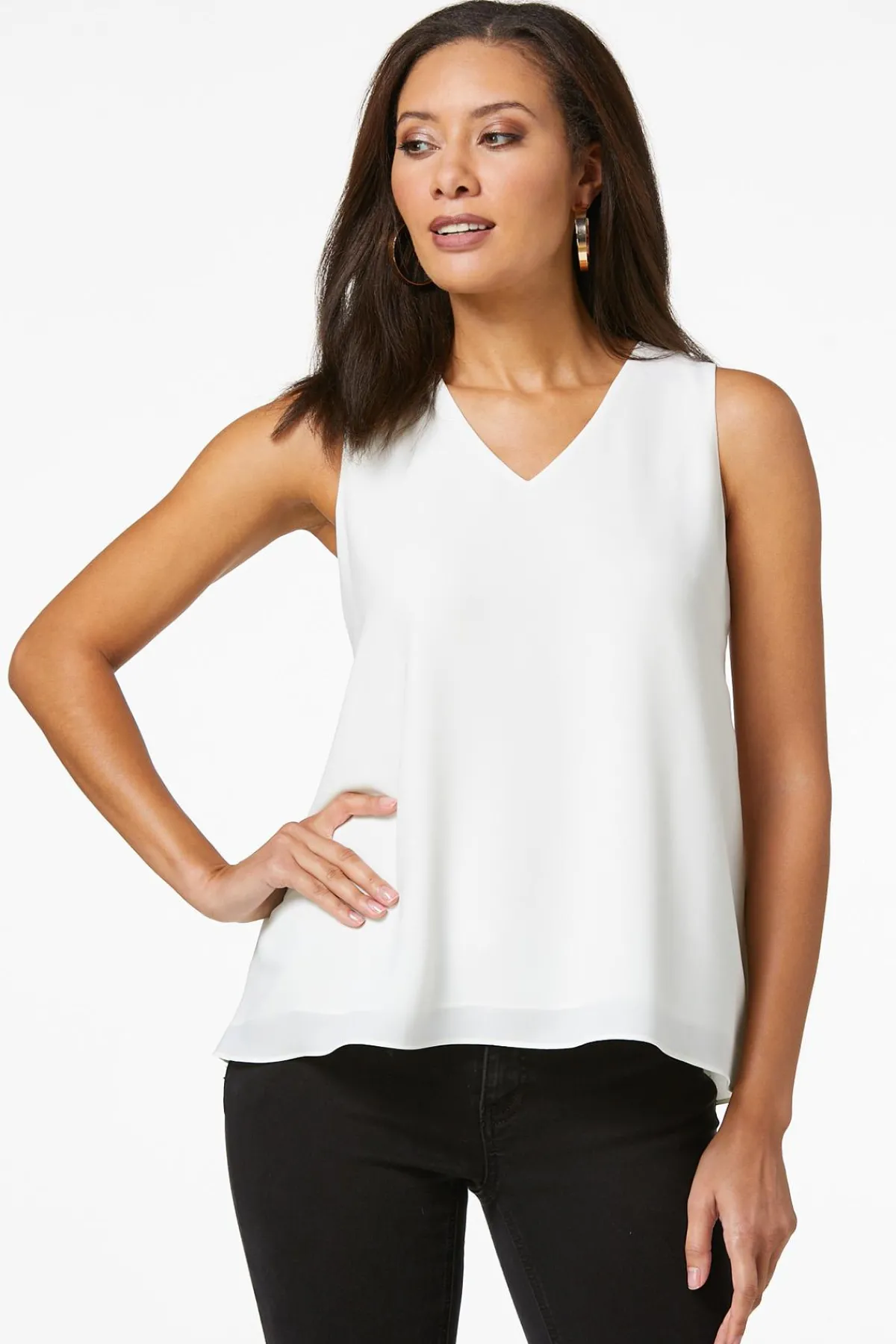 Cato Ivory Layered Tank> Tops