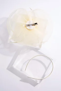 Cato Ivory Rosette Feather Fascinator><noscript><img width=