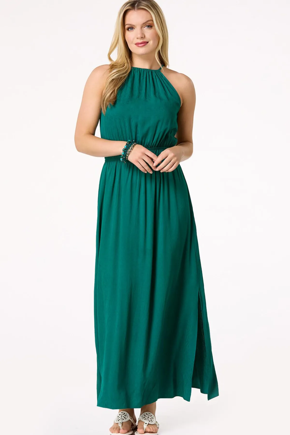 Cato Jacquard Smocked Waist Maxi Dress> Dresses