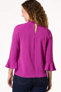 Cato Keyhole Mock Neck Top><noscript><img width=